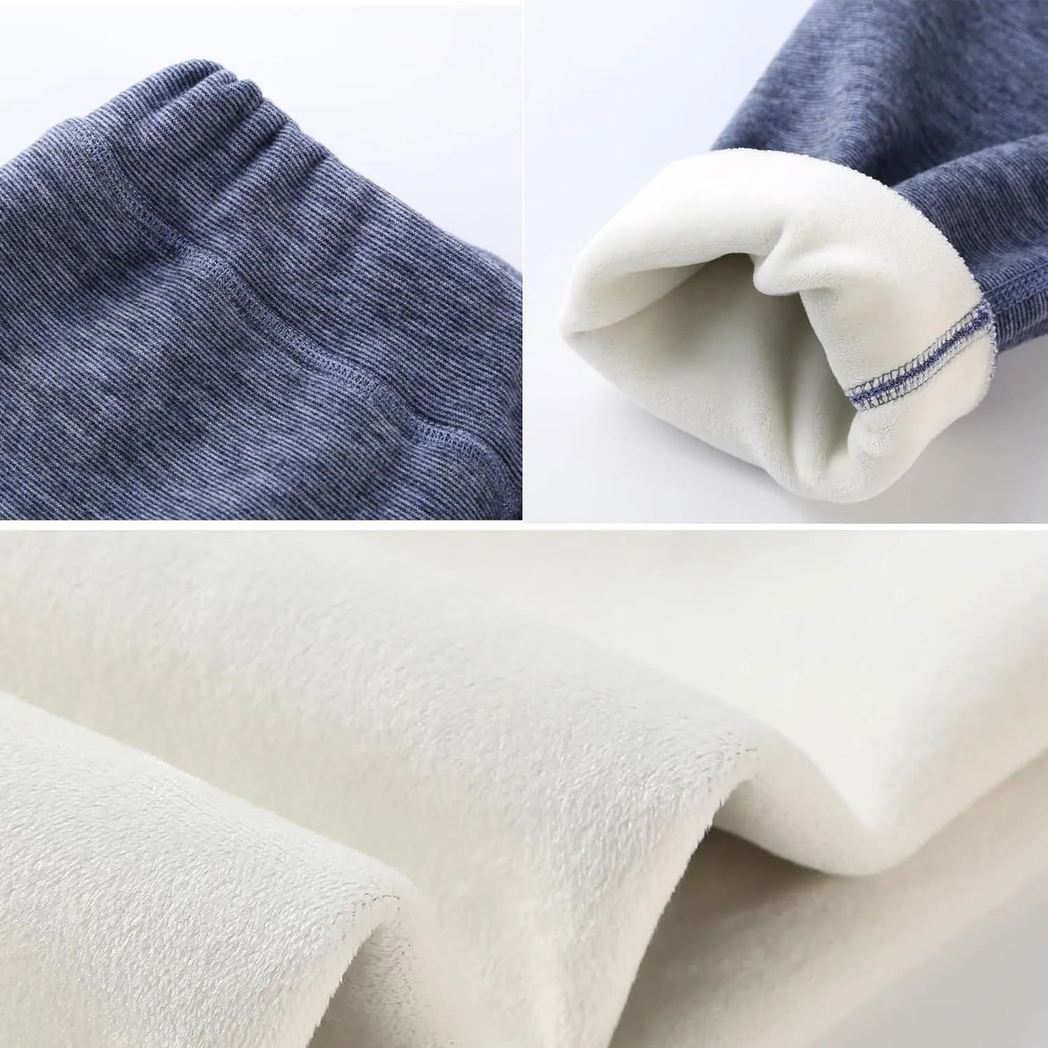 Girls Winter Leggings Thick Cotton Fleece Lined Girls Pants Warm Stretchy Thermal Tights Pants 2 Pack