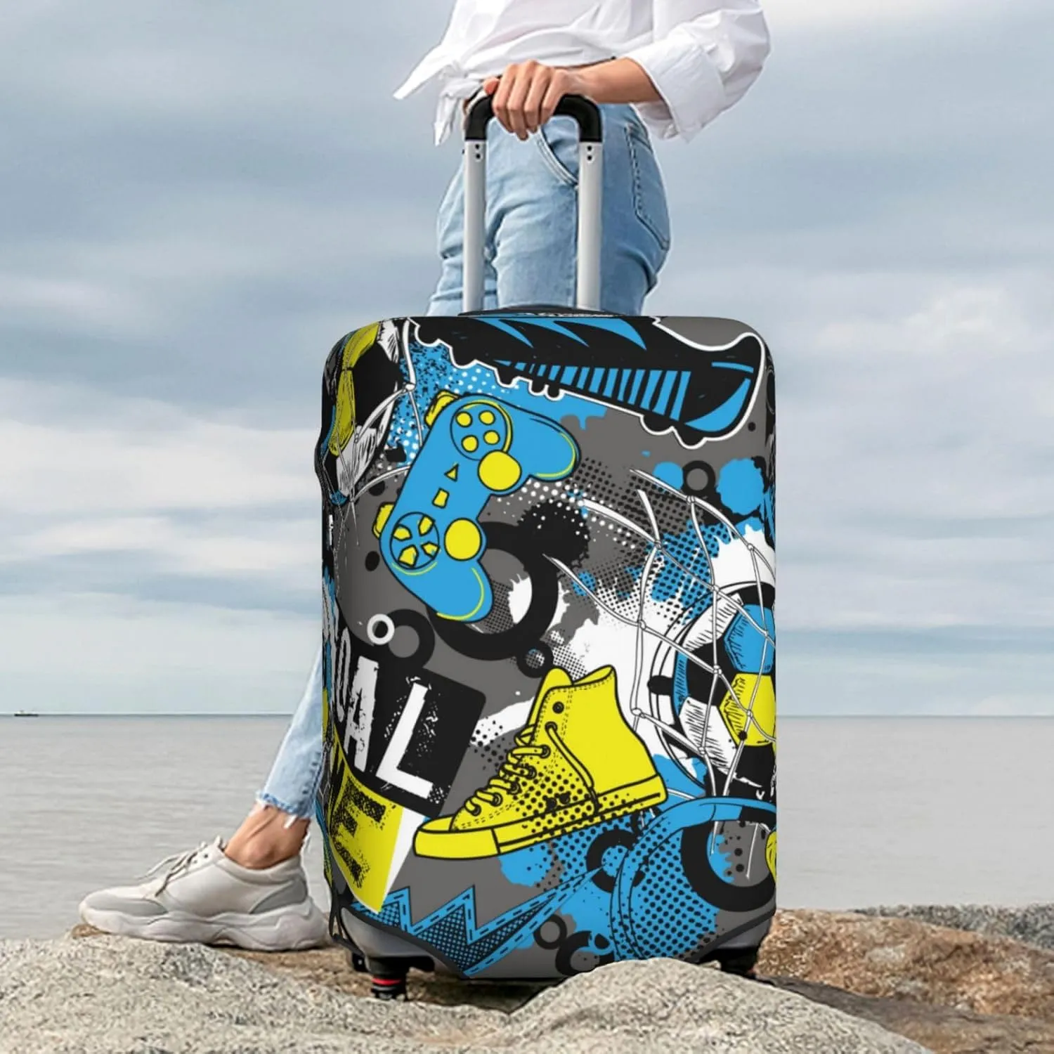 Goal Time Luggage Cover,Washable Suitcase Covers Fashion Luggage Covers,Anti-Scratch Suitcase Protector Cover
