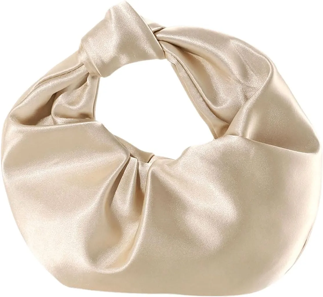 GORGLITTER Women's Satin Clutch Purses Elegant Evening Bags Handbag Knot Bag for Wedding Party Prom