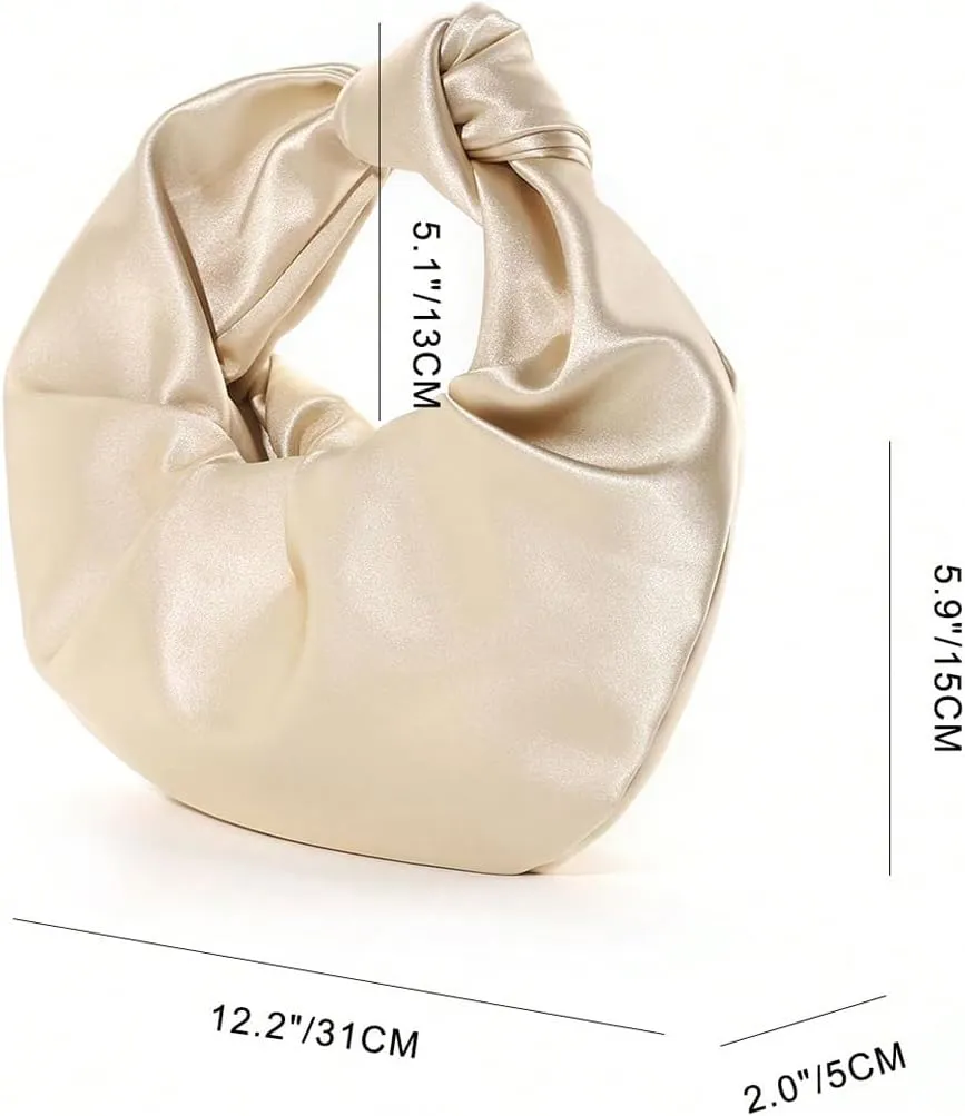 GORGLITTER Women's Satin Clutch Purses Elegant Evening Bags Handbag Knot Bag for Wedding Party Prom