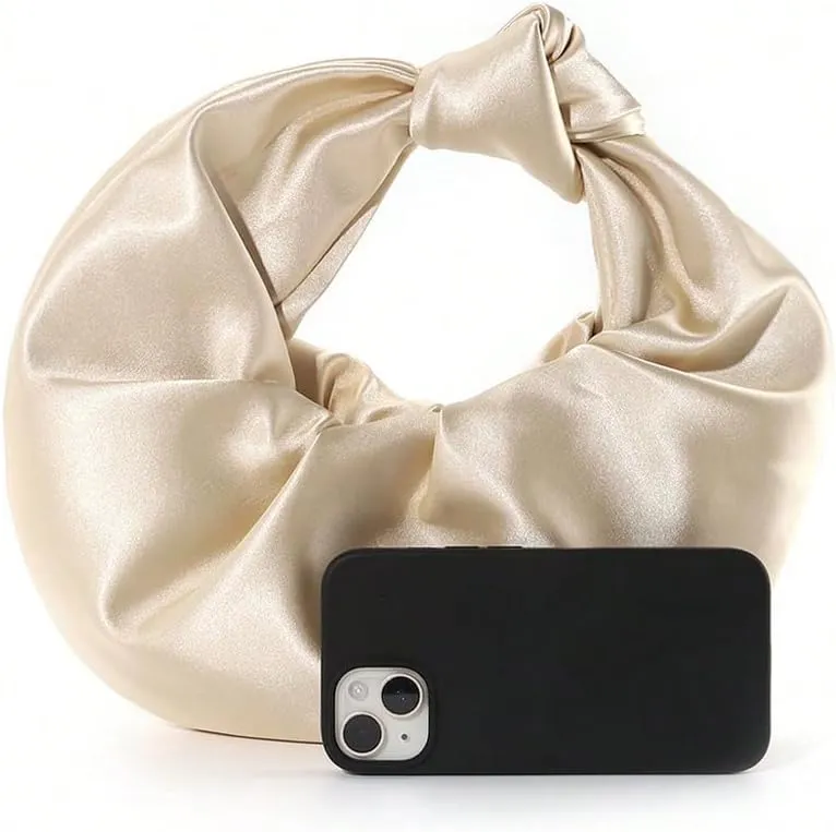 GORGLITTER Women's Satin Clutch Purses Elegant Evening Bags Handbag Knot Bag for Wedding Party Prom