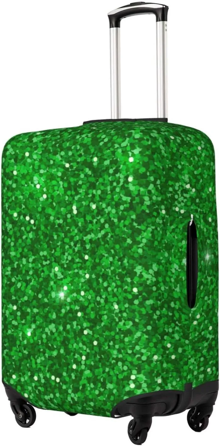 Green Glitter Luggage Cover,Washable Suitcase Covers Fashion Luggage Covers,Anti-Scratch Suitcase Protector Cover