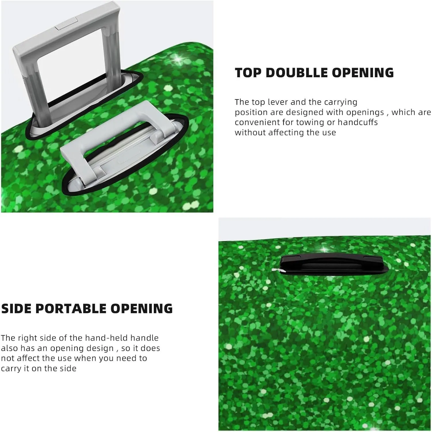 Green Glitter Luggage Cover,Washable Suitcase Covers Fashion Luggage Covers,Anti-Scratch Suitcase Protector Cover