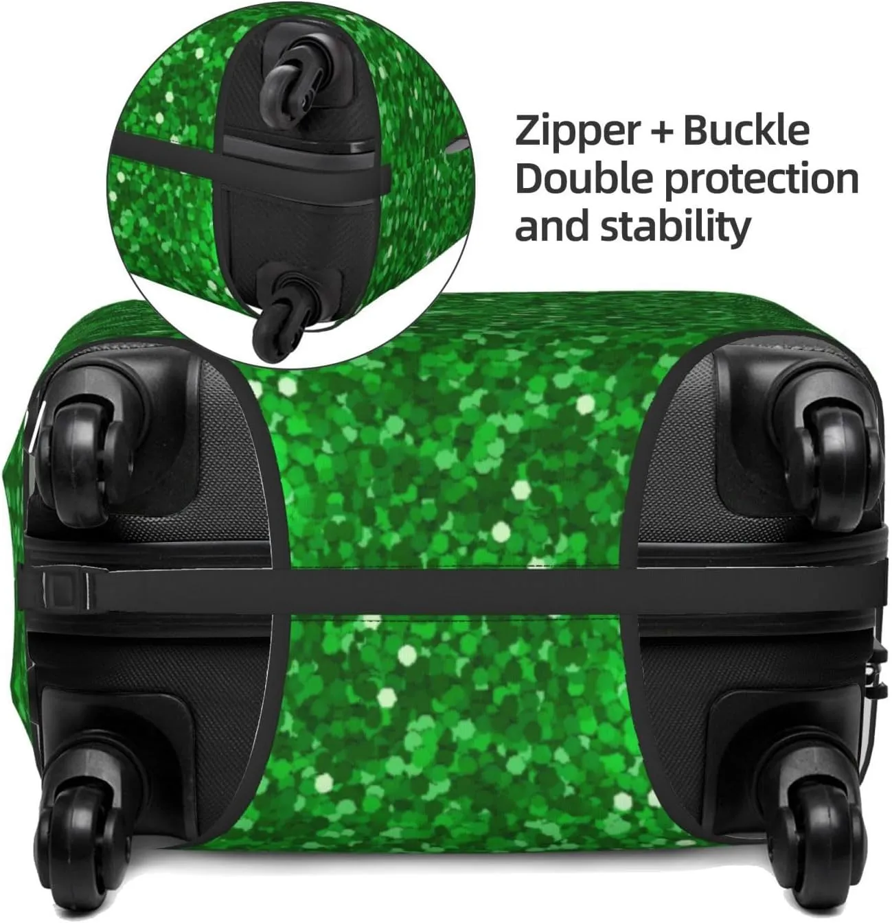 Green Glitter Luggage Cover,Washable Suitcase Covers Fashion Luggage Covers,Anti-Scratch Suitcase Protector Cover