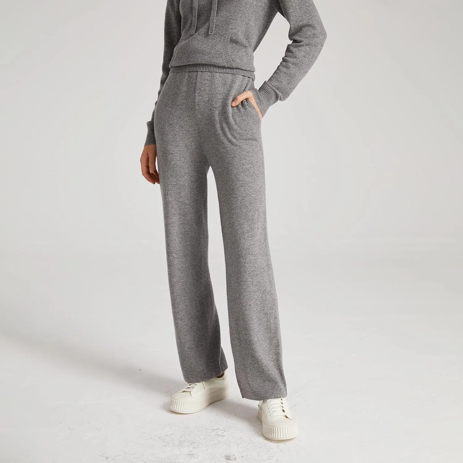 GreenMount Women's Wide Leg Cashmere Sweatpants Lounge Pants for Women Winter Warm