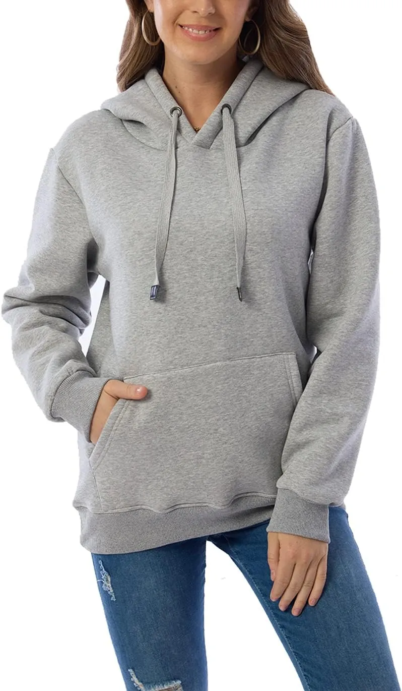 Haellun Womens Casual Winter Warm Fleece Sherpa Lined Pullover Hooded Sweatshirt