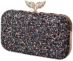 Handbag Bridal Wedding Purse Shoulder with Detachable Chain Elegant Pearl Evening for Women Sequin Clutch Beaded