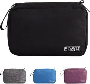 Hanging Toiletry Bag Wash Bag Makeup Cosmetic Organizer for Women or Man,Foldable Compact Size, Super Durable Fabric Hanging Toiletry Bag(Black)