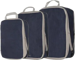 HARFINGTON 3pcs Compression Packing Cube for Suitcases Lightweight Luggage Organizers Bag Travel Essentials Compression Bags for Carry on Suitcases, Frosted Navy Blue