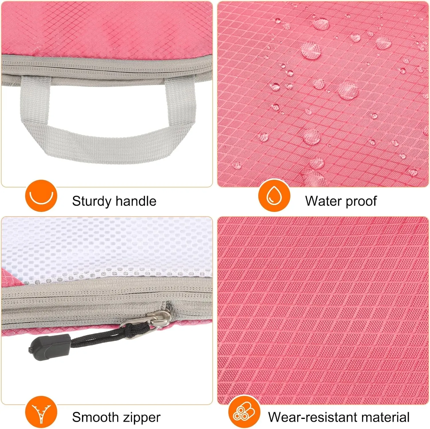 HARFINGTON 3pcs Compression Packing Cube for Suitcases Lightweight Luggage Organizers Bag Travel Essentials Compression Bags for Carry on Suitcases, Pink