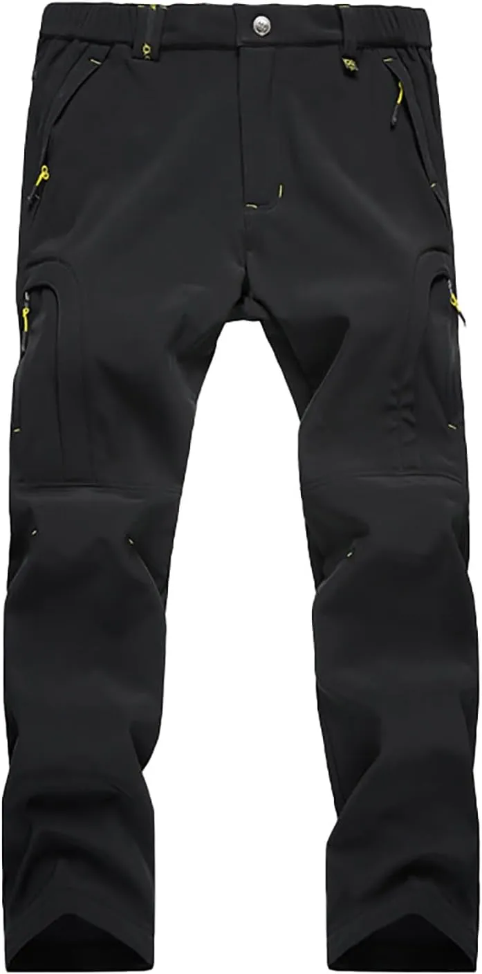 Hiking Pants for Men Warm Winter Waterproof Outdoor Trousers Thicken Plush Plus Size Fleece Joggers Sweatpants