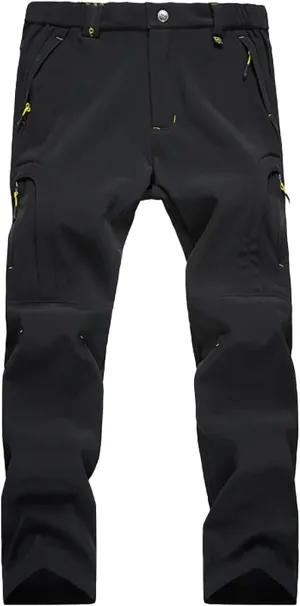 Hiking Pants for Men Warm Winter Waterproof Outdoor Trousers Thicken Plush Plus Size Fleece Joggers Sweatpants