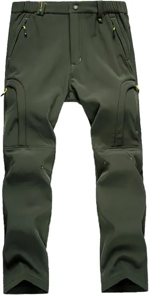Hiking Pants for Men Warm Winter Waterproof Outdoor Trousers Thicken Plush Plus Size Fleece Joggers Sweatpants