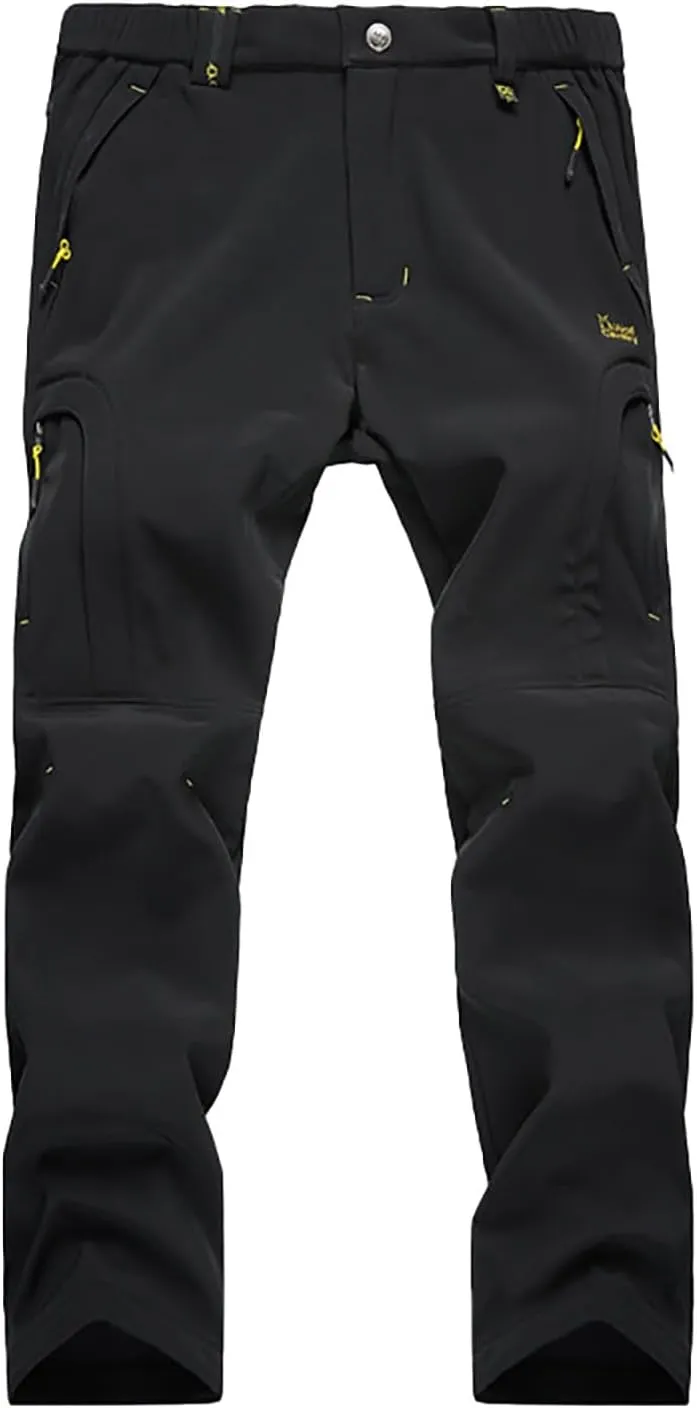 Hiking Pants for Men Warm Winter Waterproof Outdoor Trousers Thicken Plush Plus Size Fleece Joggers Sweatpants