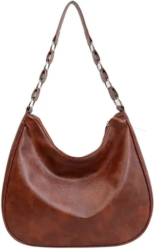 Hobo Bag for Women Casual Shoulder Handbag Leather Handbag Vintage Tote Purse Roomy Top Handle Satchel for Work Travel