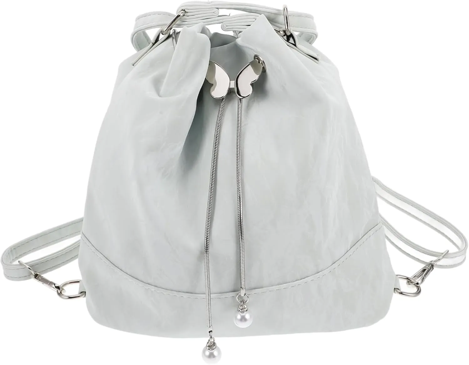 Homoyoyo Mint Green Bucket Bag for Women Versatile Handbag with Drawstring Design Multi Way Carrying Options for Everyday Use and Stylish Outings