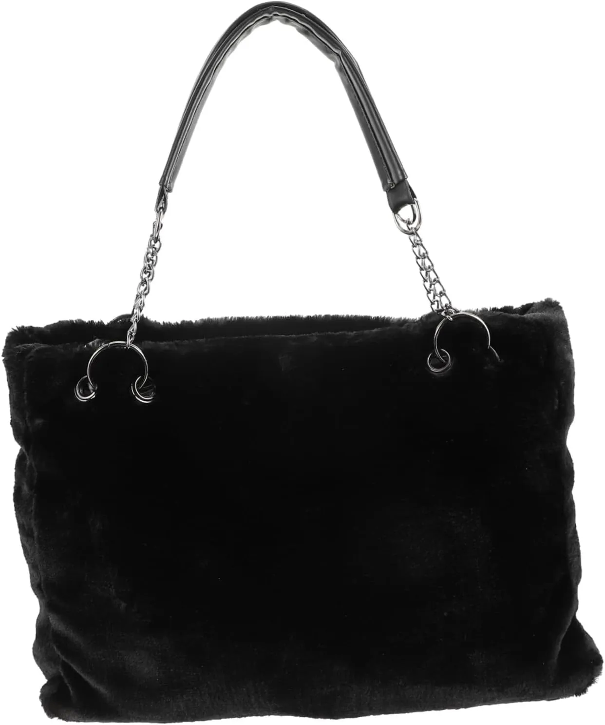 Homoyoyo Plush Single Shoulder Tote Bag for Women Large Capacity Fuzzy Handbag Stylish and Versatile Plush Tote for Everyday Use