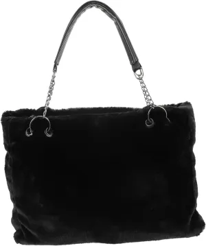 Homoyoyo Plush Single Shoulder Tote Bag for Women Large Capacity Fuzzy Handbag Stylish and Versatile Plush Tote for Everyday Use