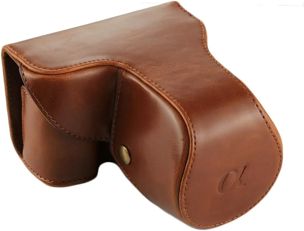 HONGYAN Camera Bags Full Body Camera PU Leather Case Bag with Strap for Sony NEX 7 / F3 (18-55mm Lens)(Black) Camera case (Color : Brown)