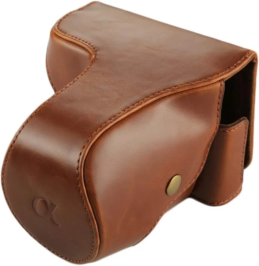 HONGYAN Camera Bags Full Body Camera PU Leather Case Bag with Strap for Sony NEX 7 / F3 (18-55mm Lens)(Black) Camera case (Color : Brown)