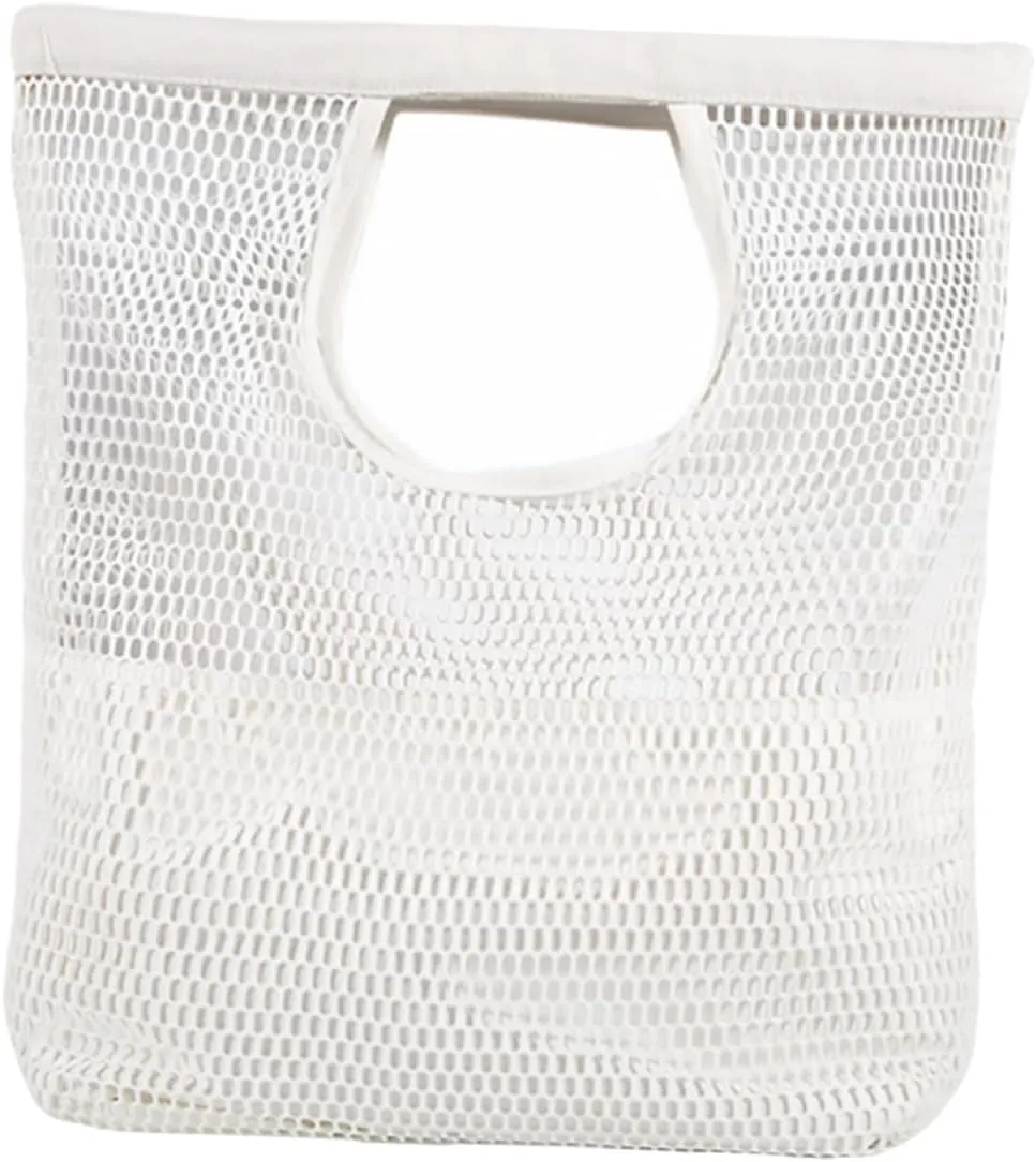 IMIKEYA Canvas Beach Bag Shopping Tote Pouch Mesh Stylish and Casual for Beach Party