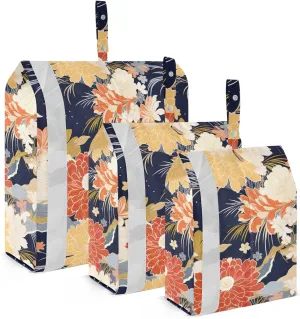 Japanese Floral Flower Packing Cubes for Travel 3 Set Packing Bags Luggage Bags Organizer for Travel Compression