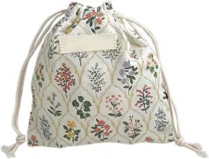 Japanese Small Flower Drawstring Cosmetic Bags Fashion Lipstick Toiletry Makeup Organized Key Earphone Storage Bags