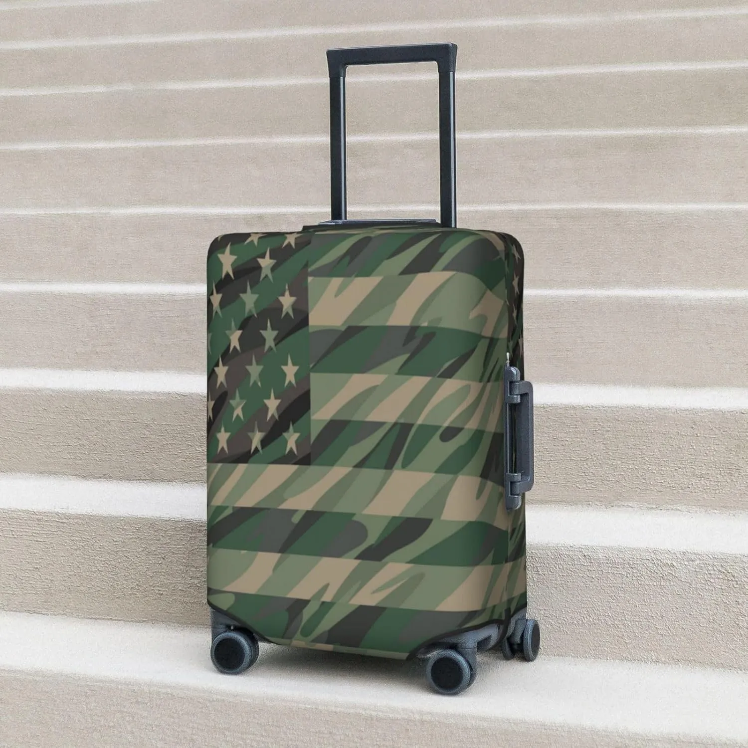 Jungle Green Camo Usa Flag Luggage Cover,Washable Suitcase Covers Fashion Luggage Covers,Anti-Scratch Suitcase Protector Cover