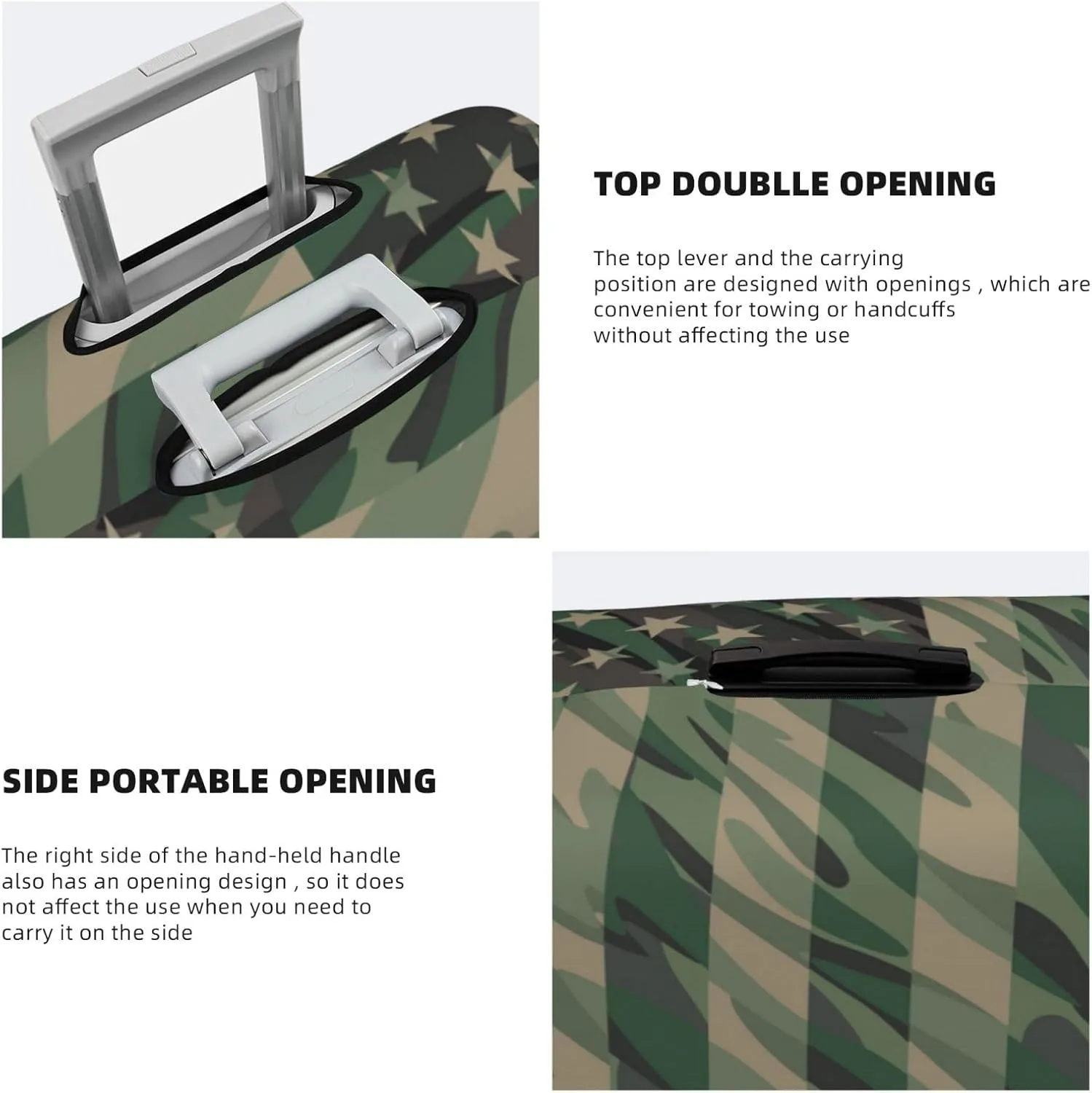 Jungle Green Camo Usa Flag Luggage Cover,Washable Suitcase Covers Fashion Luggage Covers,Anti-Scratch Suitcase Protector Cover