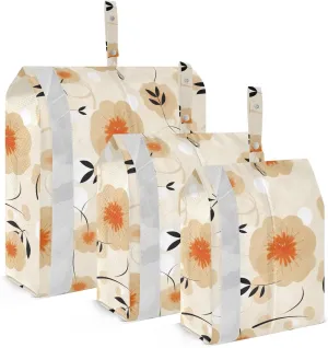 Leaf Yellow Florals Packing Cubes for Travel 3 Set Travel Compression Bags Luggage Bags for Vacation Clothes