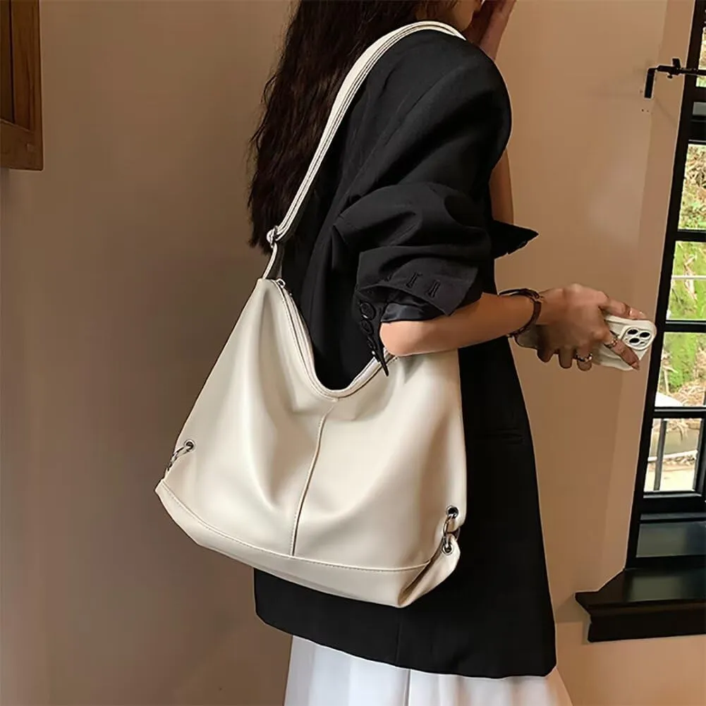 Leather Hobo Bag for Women Shoulder Handbag Designer Tote Purse Crossbody Bag Casual Work Bag Roomy Travel Purse