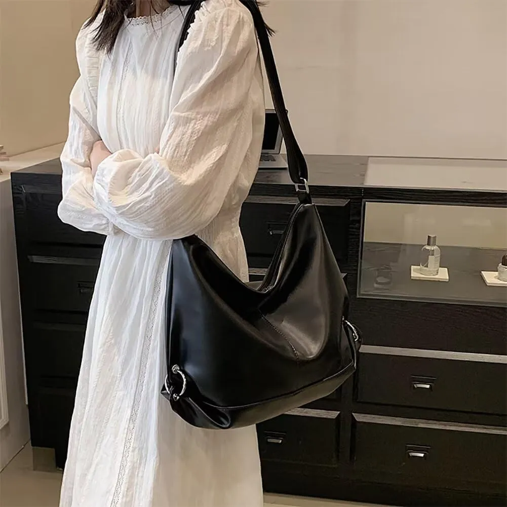 Leather Hobo Bag for Women Shoulder Handbag Designer Tote Purse Crossbody Bag Casual Work Bag Roomy Travel Purse