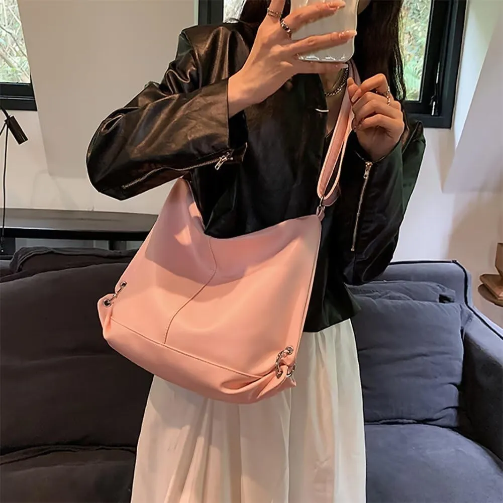 Leather Hobo Bag for Women Shoulder Handbag Designer Tote Purse Crossbody Bag Casual Work Bag Roomy Travel Purse