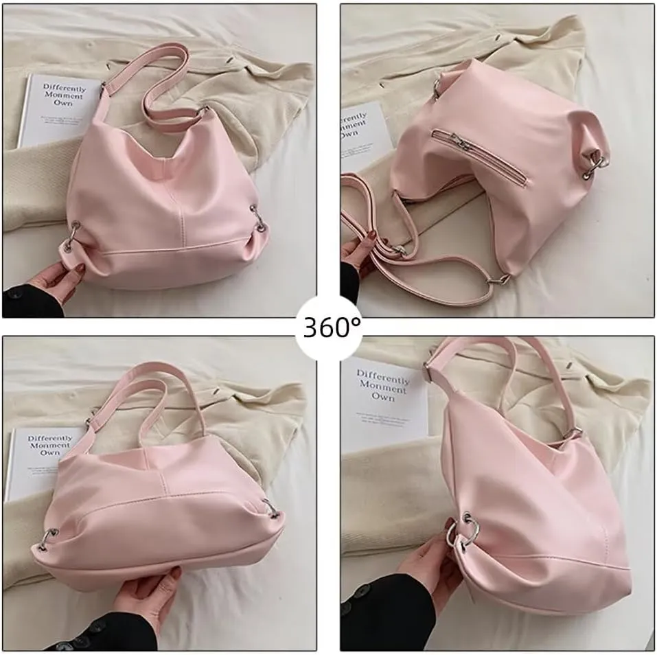 Leather Hobo Bag for Women Shoulder Handbag Designer Tote Purse Crossbody Bag Casual Work Bag Roomy Travel Purse