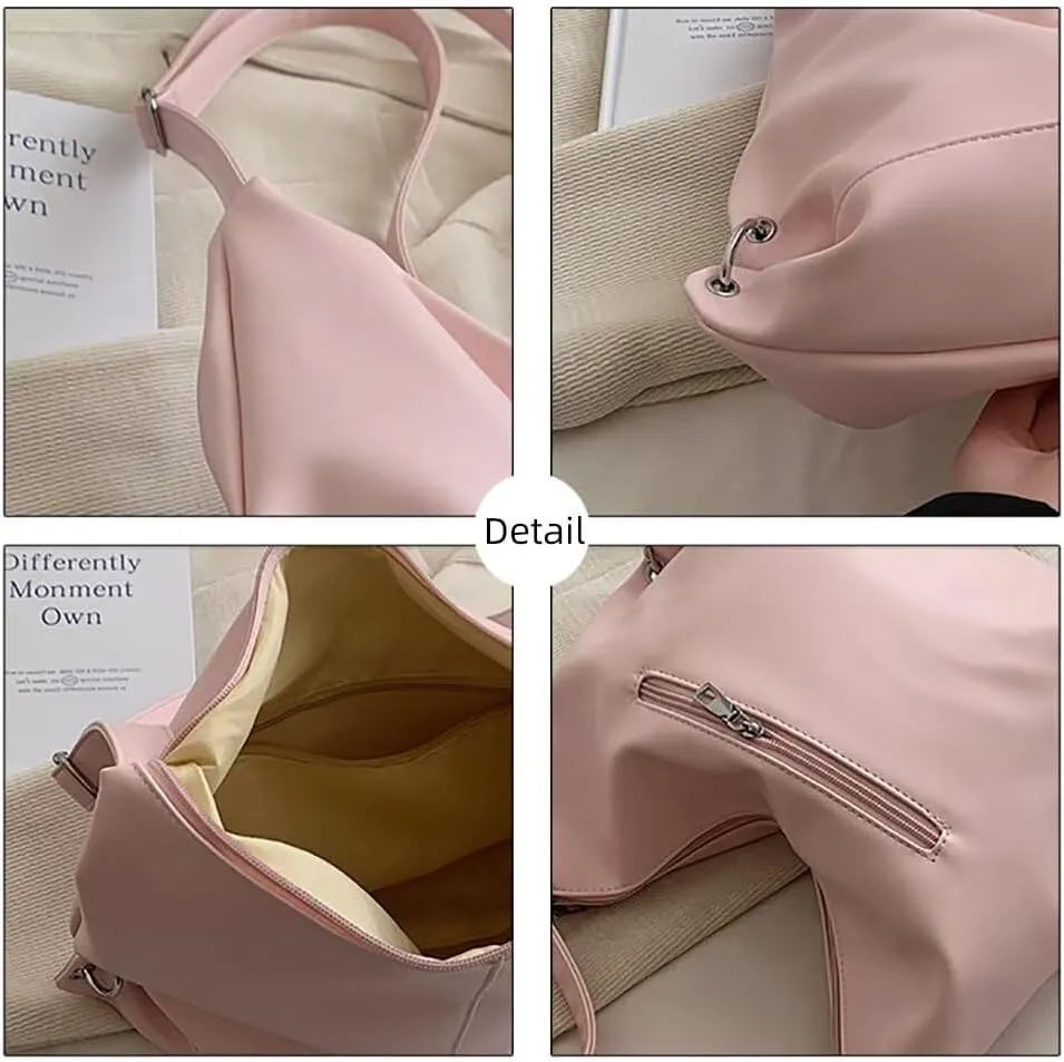 Leather Hobo Bag for Women Shoulder Handbag Designer Tote Purse Crossbody Bag Casual Work Bag Roomy Travel Purse