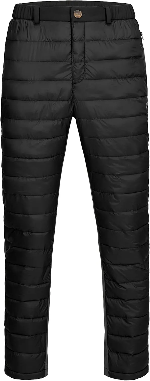Little Donkey Andy Men's Puffer Pants Warm Fleece Lined Quilted Insulation Snow Ski Pants
