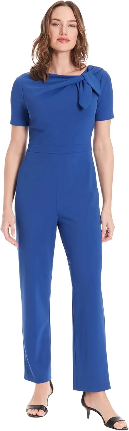 London Times womens Stylish and Versatile Jumpsuit With Neck Tie Detail | Perfect for Any Occasion | Jumpsuits for Women
