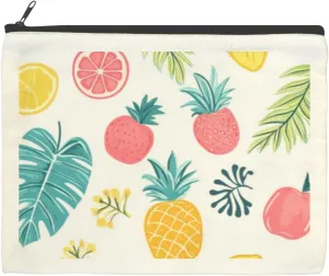 Lovely Colorful Pineapple Leaves Makeup Bag for Purse Canvas Waterproof Cosmetic Bags for Women Zipper Travel Toiletry Makeup Bags