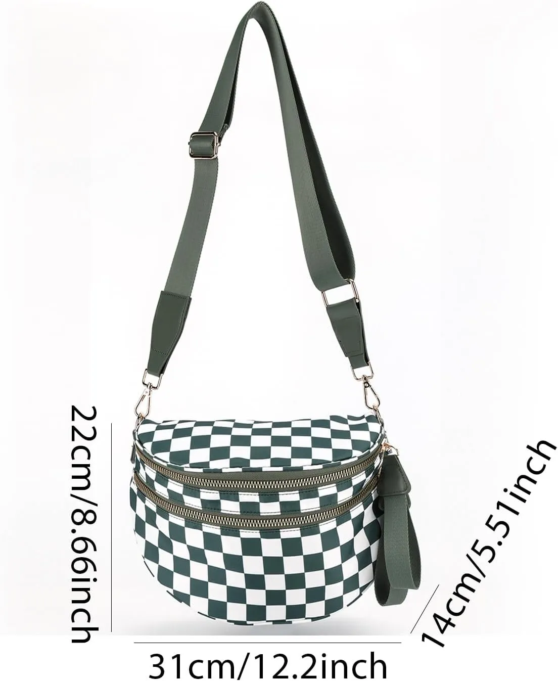 Lushandy Nylon Crossbody Bags for Women, Bum Bag Large Crossbody Purse Lightweight Shoulder Bag Casual Hobo Bag for Travel