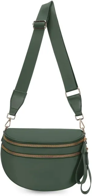 Lushandy Nylon Crossbody Bags for Women, Bum Bag Large Crossbody Purse Lightweight Shoulder Bag Casual Hobo Bag for Travel