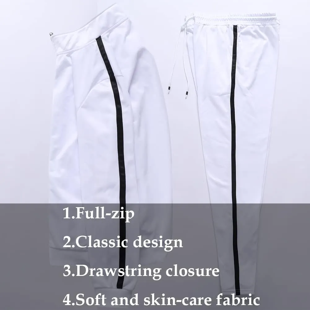 MACHLAB Men's Activewear Full Zip Warm Tracksuit Sports Set Casual Sweat Suit