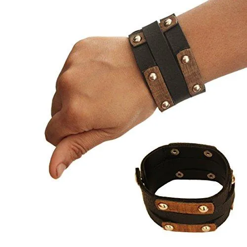Mens Fashion Jewellery Stylish & Fancy Multicolour wristband Combo Leather Bracelet ( Friendshipday Special Gifts)