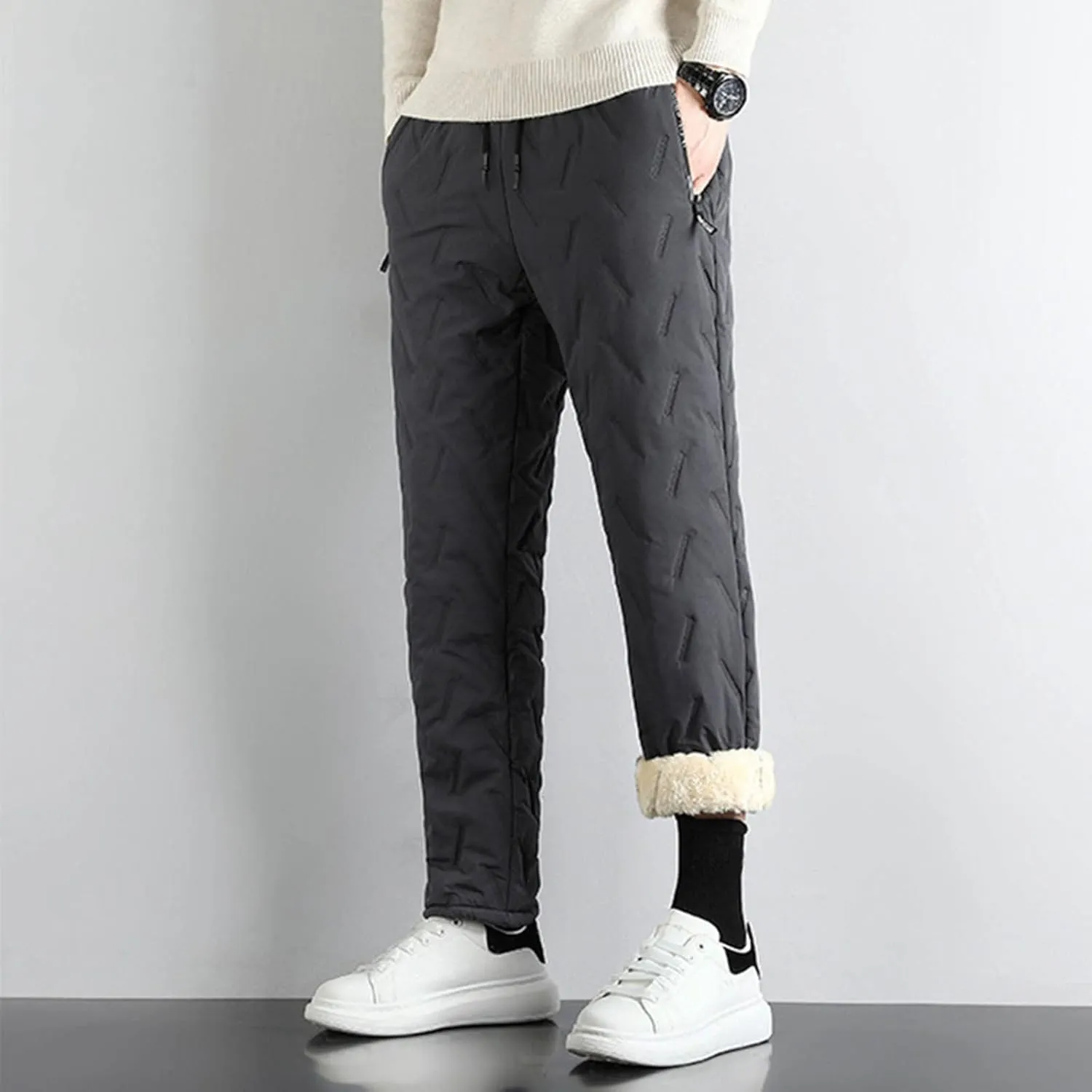 Men's Fleece Lined Sweatpants Sherpa Lined Sweatpants Warm Thick Jogging Pants 2024 Winter Sweat Pants Track Pants