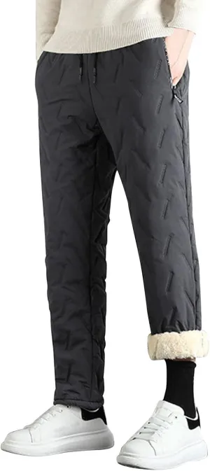 Men's Fleece Lined Sweatpants Sherpa Lined Sweatpants Warm Thick Jogging Pants 2024 Winter Sweat Pants Track Pants