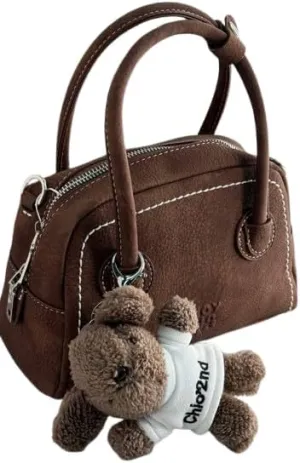 Mini Bags Made of Vegan Leather (Brown)