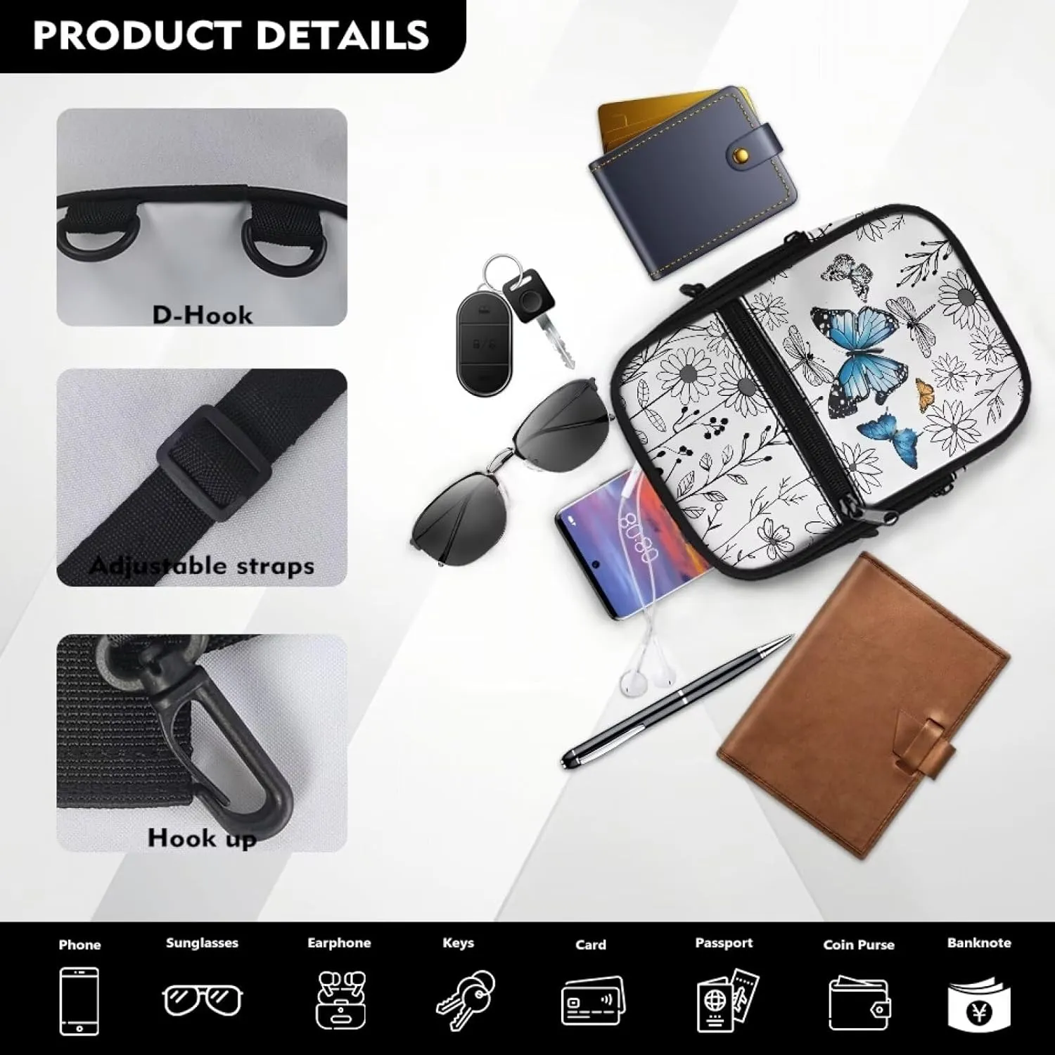 Mini Crossbody Bags for Women Lightweight Small Crossbody Bags Back Pack Fanny Pack Travel Pouch Shoulder Bag