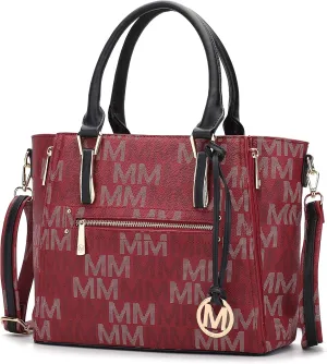 MKF Crossbody Shoulder Bag for Women  PU Leather Top Handle Pocketbook  Roomy Tote Satchel Handbag Purse M Charm