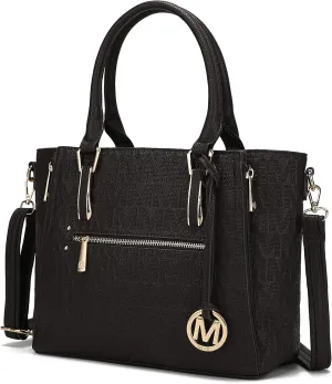 MKF Crossbody Shoulder Bag for Women  PU Leather Top Handle Pocketbook  Roomy Tote Satchel Handbag Purse M Charm