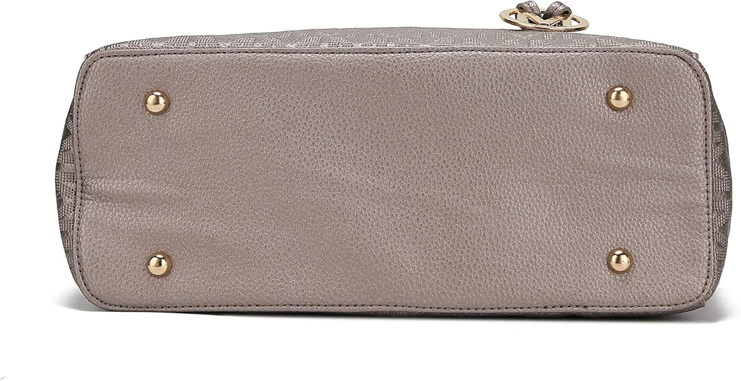 MKF Crossbody Shoulder Bag for Women  PU Leather Top Handle Pocketbook  Roomy Tote Satchel Handbag Purse M Charm