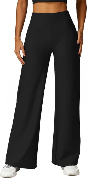 MOOSLOVER Women Wide Leg Yoga Lounge Pants High Waisted Casual Pants Comfy Stretchy Loose Pants